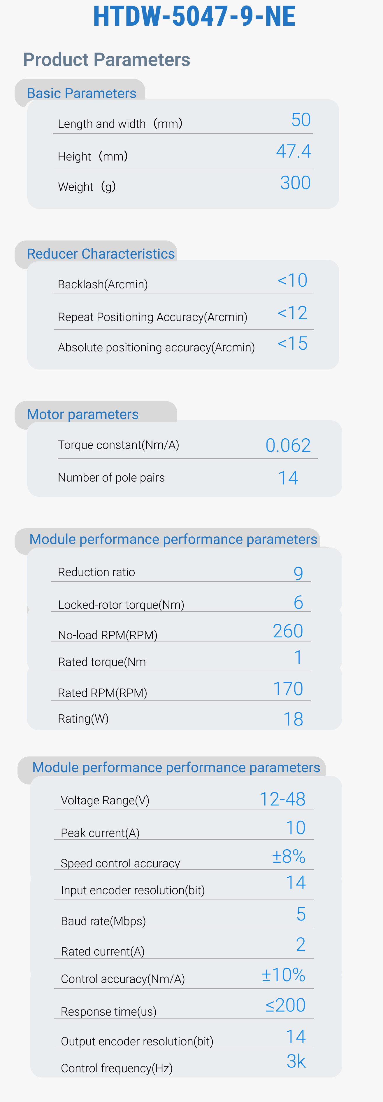 HTDW-5047-9-NE Actuator/Joint Module